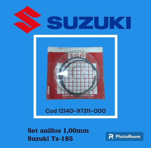 Set Anillos 1,00mm Suzuki Ts-185 