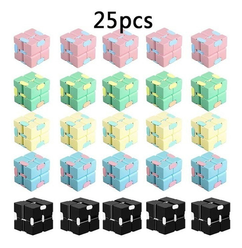 Infinity Cube Fidget Cubo Infinito Metal Negro 25 Unidades