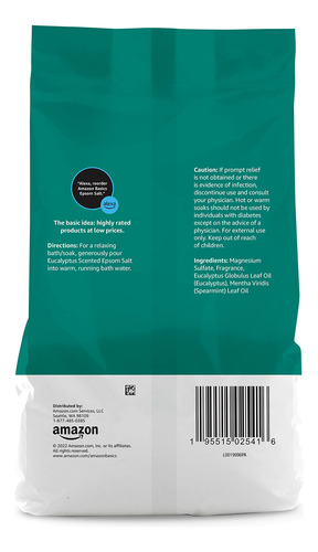 Ayuda Para Remojar Sal De Epsom Amazon Basics Con Aroma A Eu