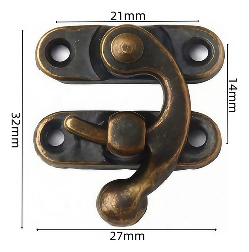 Bisagra Derecha De Bronce, Cerradura De Joyero