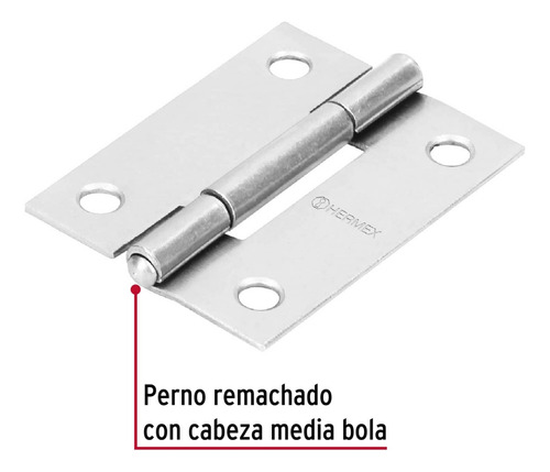 Bisagra Rectangular 2' Acero Pulido Hermex