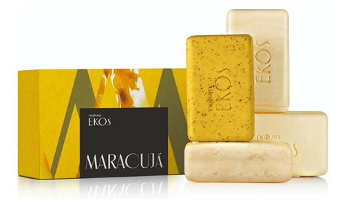 Natura Ekos 4 jabones cremosos y exfoliantes maracuya puro vegetal 100 g