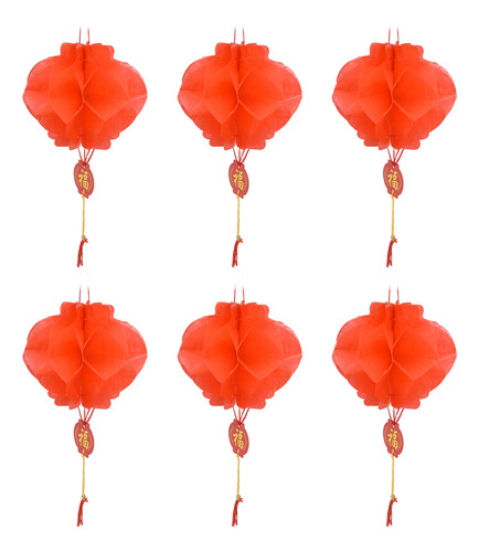 Farol De Año Nuevo Chino Decorativo De Papel Rojo, 20 Unidad