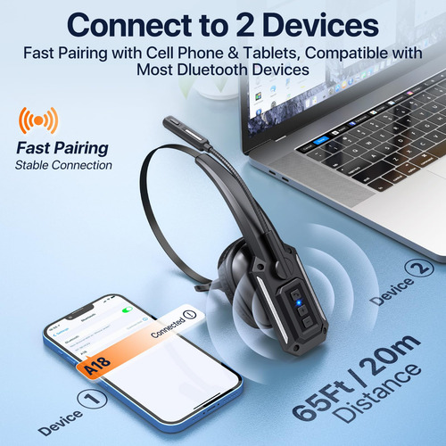 Fone De Ouvido Bluetooth Cptea Trucker Com Cancelamento De R
