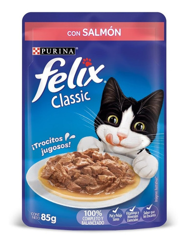 Pouch Felix Gatos Salmon 15 Unid X 85 Grs- Petit Pet Shop