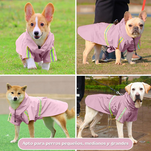 Yabely Impermeable Para Perro Con Capucha Y Rayas