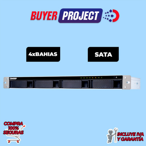Servidor Nas Qnap 4xbahias Sata Qc 1.7ghz Ddr3 2gb 4 Puertos