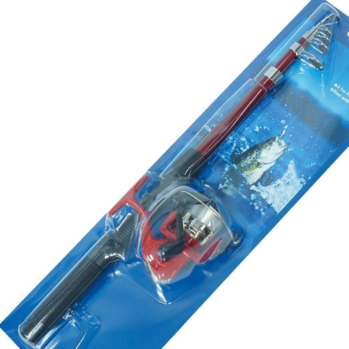 Imagen 1 de 3 de Combo Pesca Niño Caña Telescopica 2,10 Reel Metálico Env Cuo