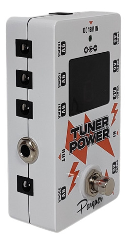 Pedal Afinador Parquer Guitarra Bajo Fuente True By Pass Color Blanco