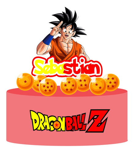 Topper De Torta Para Cumpleaños Personalizado Goku Dbz