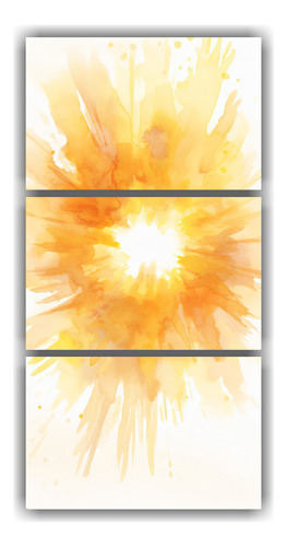 75x150cm Set 3 Lienzos Concepto Poder Rayos Del Sol Flores