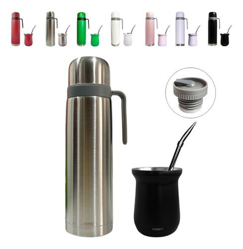 Combo Termo 1 L + Mate + Bombilla Acero Inox Comet I Css®