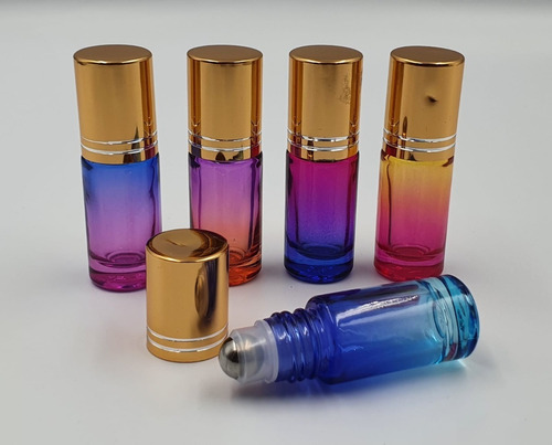 Imagen 1 de 4 de 12 Botellas Colores De 5ml Con Roll On De Acero Inoxidable