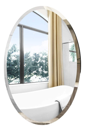 Espejo Biselado Ovalado Espejos Baño Living 55 X 70 Cm