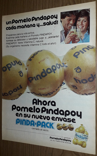 P484 Clipping Publicidad Jugos Pindapoy Año 1978 (Usado)