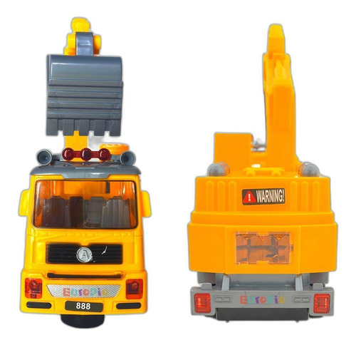 Caminhão Escavador Brinquedo Realista Com Som Luz Bate Volta