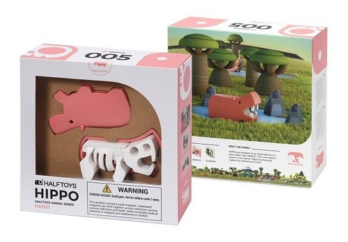 Muñeco Encastre Magnético + Diorama Half Toys Hippo Wabro