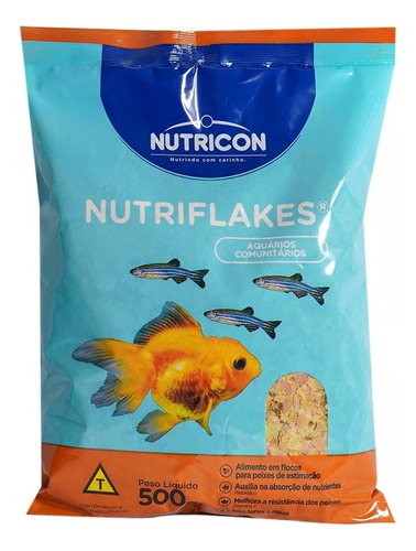 Nutriflakes 500g Ração Em Flocos Comida Peixes Ornamentais