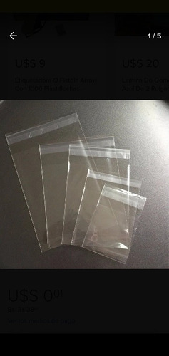 Imagen 1 de 5 de Bolsas De Celofán Con Pega 10cm X 24cm