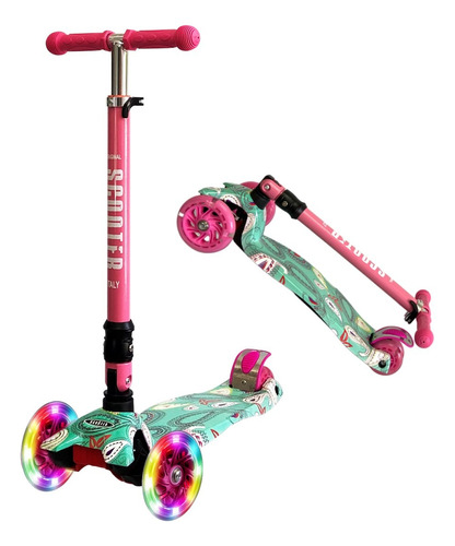 Monopatín de pie Scooter Italy Graffiti Graffiti  turquesa aqua para niños