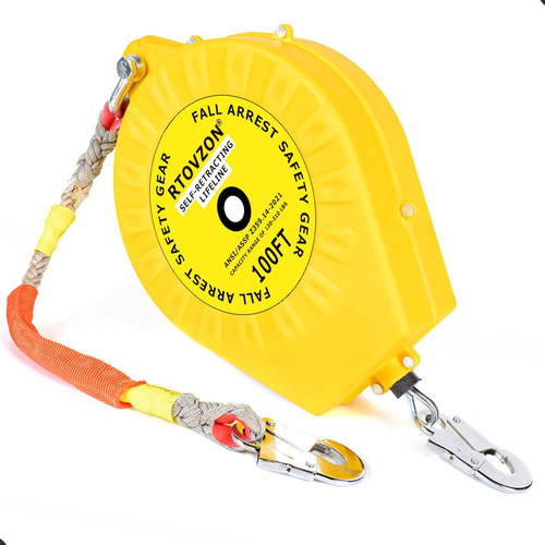 Cuerda De Vida Auto Retráctil De 100 Pies, Protección Contra
