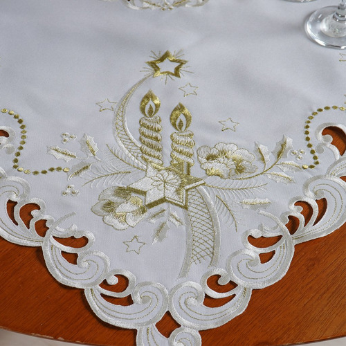 Barra de mesa navideña bordada en inglés 45x220 Lumier