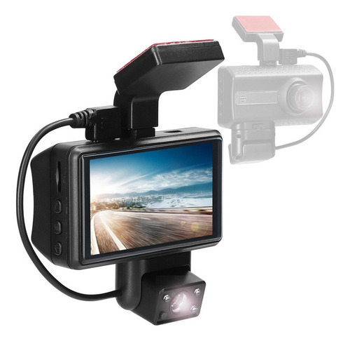 Cámara De Coche Dual 1080p Hd Giratoria Dashcam