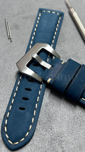 Malla Repuesto Panerai Gamuza. Varios Colores Azul Petróleo 2.4 Cm