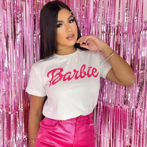 Tee Barbie Rosa Adulto