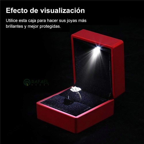 Imagen 5 de 7 de Caja Estuche Para Anillo De Compromiso Con Luz Led