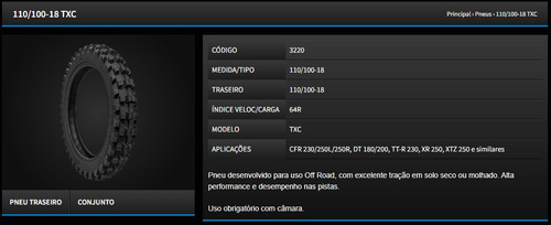 Pneu Technic Txc Cross 110/100-18