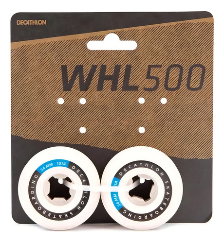 Ruedas de skate con forma cónica de 52 mm y 101 A (juego de 4), color Oxelo, blanco y azul