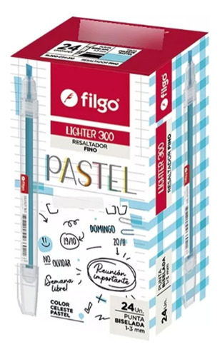 Resaltador Filgo Lighter 300 Pasteles Caja X 24 Unid