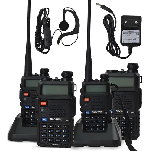 Kit 4 Radio Comunicador Dual Band Baofeng Uv-5r Vhf Uhf 127/220v