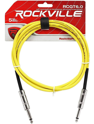 Rockville Rcgt6.0y 6' 1/4'' Ts A 1/4'' Ts Cable De Instrumen