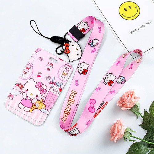 Llavero De Hello Kitty Bonito Porta Tarjetas De Identif...