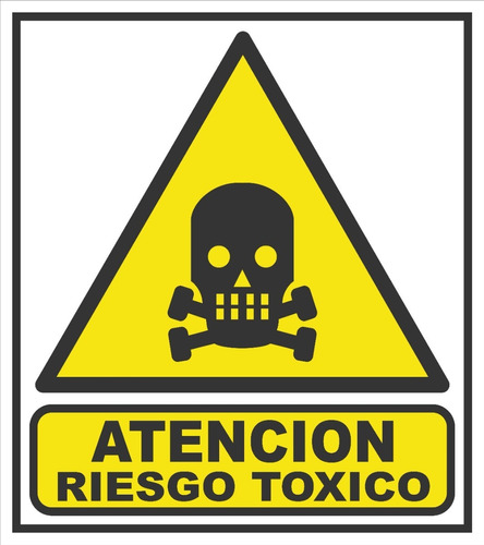 Cartel Riesgo Toxico 40x45 Cm Alto Impacto