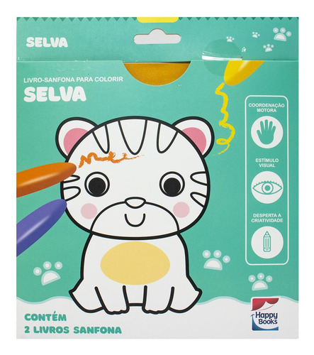 Livro-sanfona Para Colorir: Selva