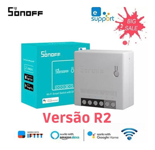 Imagem 1 de 9 de Sonoff Mini R2 Nova Versão Interruptor Inteligente P/alexa