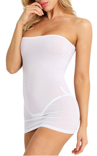 Mini Vestido Transparente Para Cóctel Bodycon Para Mujer