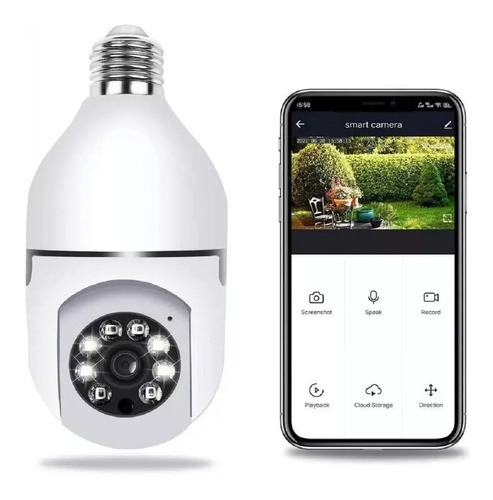 Camara Wifi Ip De Seguridad Bombillo Exterior Fullhd 360ºptz