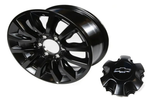 Rodas Alumínio Preta Com Calota 18x7 S10 2019/2023