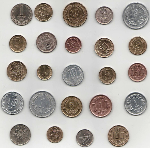 Colección De Monedas Antiguas Chilenas.