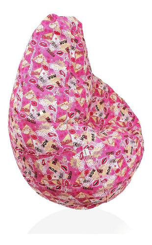 Imagen 1 de 4 de Asiento Puff Pera Sashija Con Diseño De Besos