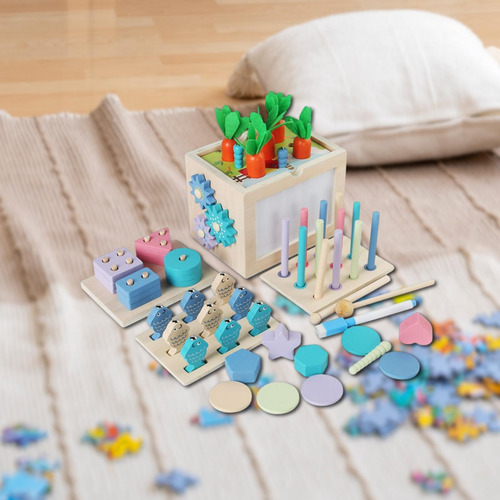 Juego De Juguetes Montessori Para Atar Cuentas, Formas Y