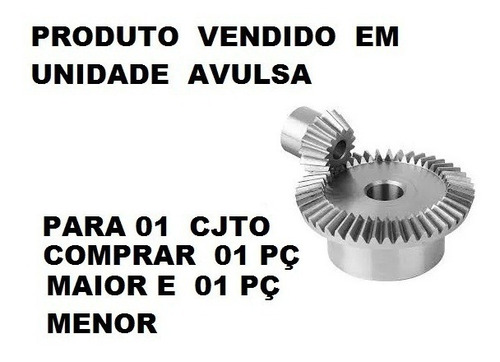 Engrenagem Conica Dentes Retos - Rel. 1:4 - Mód. 1,5 - Z16