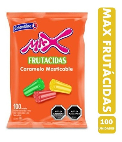 Masticable Max Frutacidas Colombina (contiene 100 Unidades)