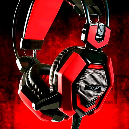 Auriculares Gamer Noga Stormer St-conquer Rojo Con Luz Led