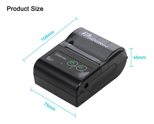 Mht-p10 Mini Usb + Bluetooth Impresora Térmica De Recibos 48