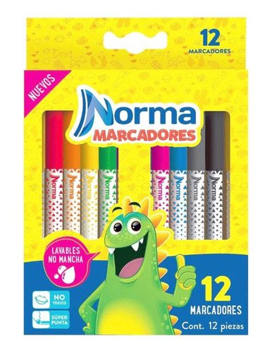 Marcadores Lavables Norma 12 Pzs